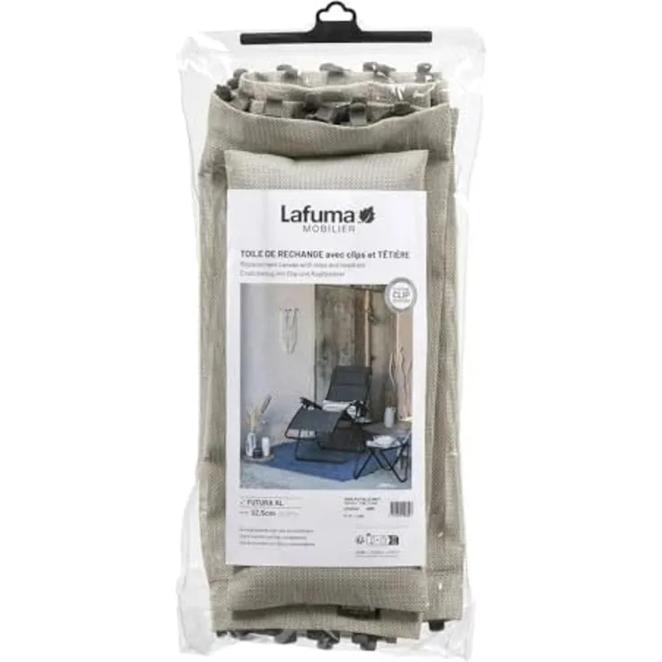 Ersatzbezug Relaxliege Futura XL Batyline seigle2 inkl Kopfpolster Gartenliege Bezug wetterfest