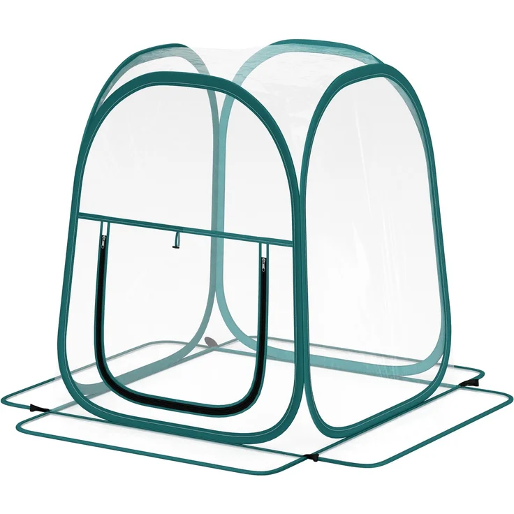 Wohnora-Mini-Gartengewächshaus, Mini-Pop-up-Gewächshaus aus transparentem PVC, für den Innen- und Außenbereich, für Gemüse, 70 x 70 x 80 cm,H 800cm x T 300cm x B 700cm,Transparent – Bild 3