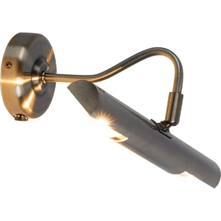 Wandlampe, Metall, Messing, verstellbar, L 36 cm