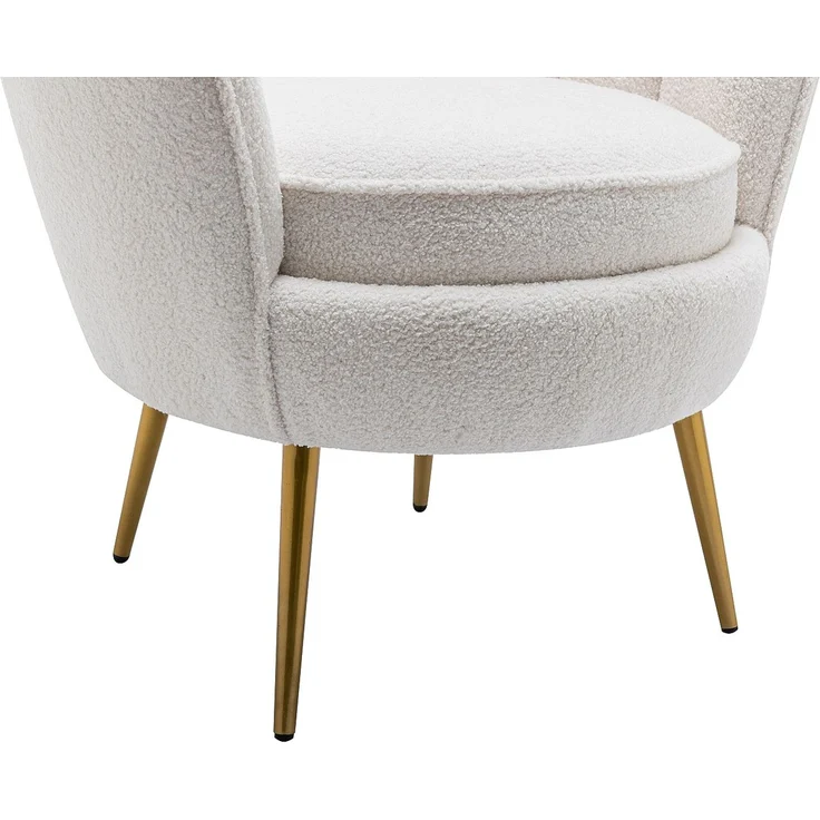 Vente-unique - LALEA - Sessel mit gerader Rückenlehne - Metall - Weiß - 76 x 73 x 88 cm – Bild 6