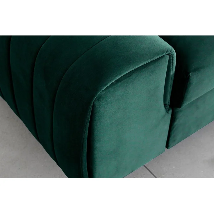 Sofa 3-Sitzer mit Schlaffunktion Schlafsofa ELENI Stoff Monolith Grün – Bild 4