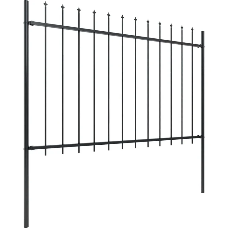 vidaXL Gartenzaun Woerden mit Speerspitze Stahl 181x120 cm Schwarz 144926 – Bild 2