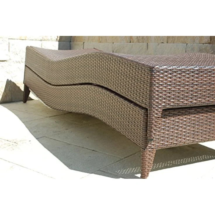Ragnarök Möbel-Design Gartenliege Sonnenliegen Set, 3-teilig, Kopfteil in 5 Stufen verstellbar, Auflagen ca. 16 cm dick – Bild 5