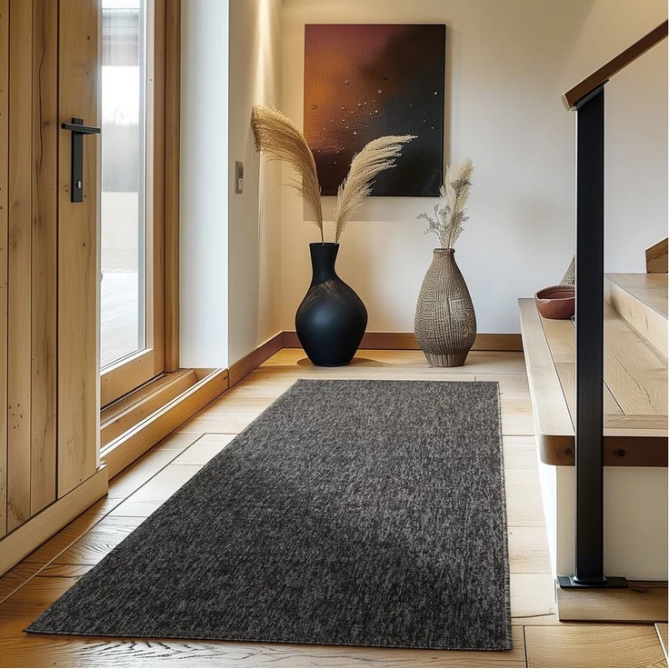Carpettex Schlingenteppich Unicolor - Einfarbig, Läufer, Höhe: 7 mm, Kurzflor Schlingen Teppich Wohnzimmer Einfarbig Modern – Bild 1