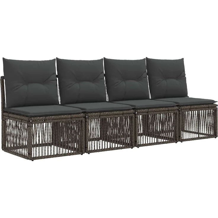 vidaXL Gartensofa-set 9 pcs Grau Poly-Rattan 3435734 – Bild 5