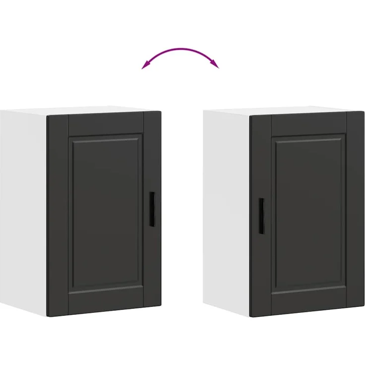 vidaXL Küchen-Hängeschrank Porto Schwarz Holzwerkstoff 854028 – Bild 11