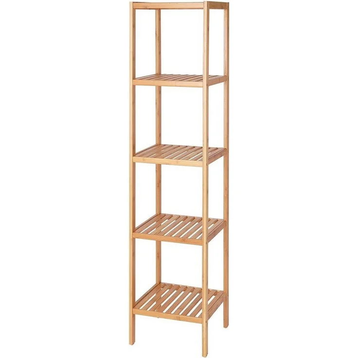dibea Regal Regal aus Bambus, Badezimmerregal, Wohnzimmerregal, Küchenregal, mit 5 Ablageflächen, 33 x 33 x 146 cm – Bild 5