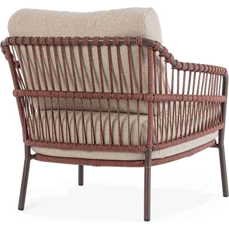 Gartensessel Aitalia aus Metall, modernes Design, Java Rot, gepolstert, abnehmbare Kissen – Bild 6