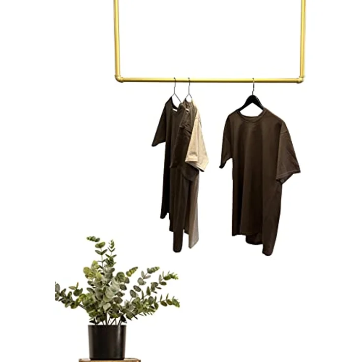 RSR Hangers Kleiderstange Garderobe Industrial Design Gold für Decke Garderobenstange U-Form – Bild 5