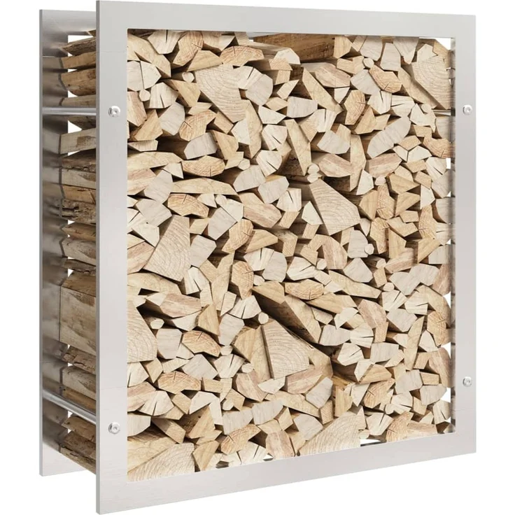 vidaXL Brennholzregal 80x28x86 cm Edelstahl 357862 – Bild 3