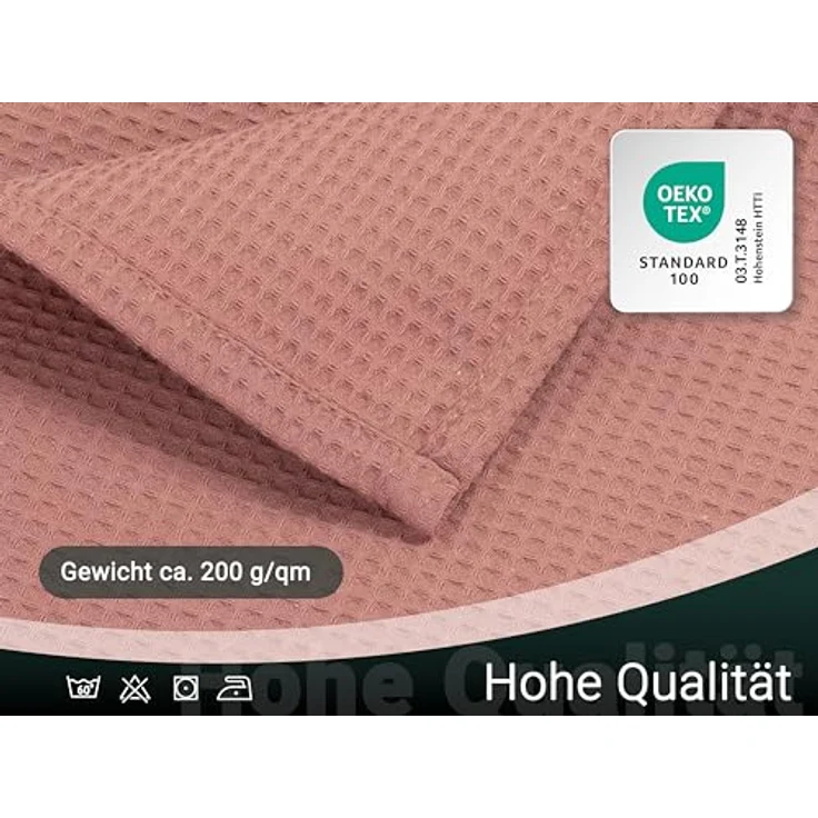 Zollner Kuscheldecke Altrosa, 150x200 cm, 100% Baumwolle, Oeko-Tex® Standard 100, schnell trocknend, waschbar bis 60°C – Bild 5