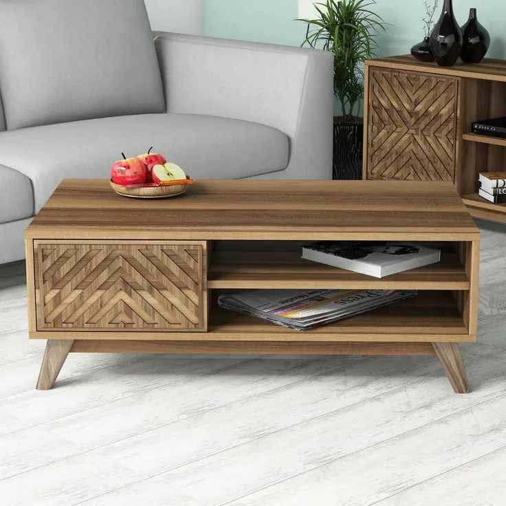 Skye Decor 'Inci - Walnut' Couchtisch, Walnuss, 105 x 38,2 x 60 cm