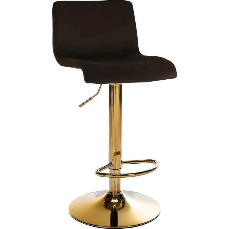 Barhocker PESAN - Samt Braun 39x36x83 cm Gold | Barstuhl Höhenverstellbar Mit Lehne Drehbar Tresenhocker Tresenstuhl Kneipenhocker Kneipenstuhl