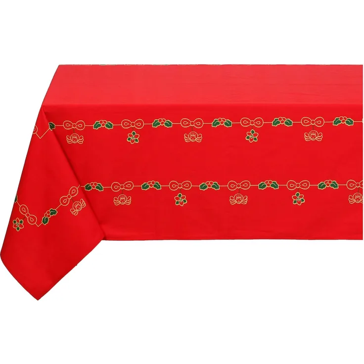 THUN, Weihnachtstischdecke für 10–12 Personen, 100% Baumwolle, Weihnachtswünsche, Geschenkidee, 150x250 cm