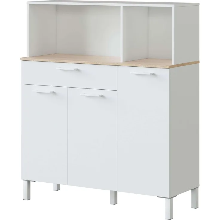Habitdesign Yuka Schrank, Melamin, 3 Türen, 108 cm (Largo) x 126 cm (Alto) x 40 cm (Fondo)