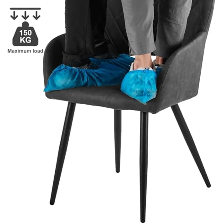 TUKAILAI Esszimmerstühle 2er Set aus Kunstleder, Küchenstuhl Polsterstuhl mit Offener Rückenlehne,Armlehnen,Gepolstertem Sitz, Metallbeinen, Stühle für Wohnzimmer,Esszimmer,Küche – Bild 9