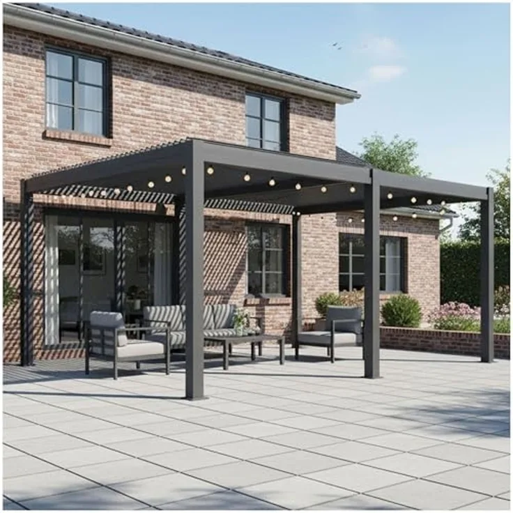 Osoltus 'Bioclimatic' Lamellen-Pergola, Aluminium anthrazit, 4x3 m