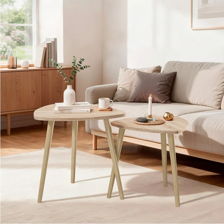 Vicco Couchtisch Twino, Sonoma, 48x45 cm 2er Set (2-St) – Bild 5