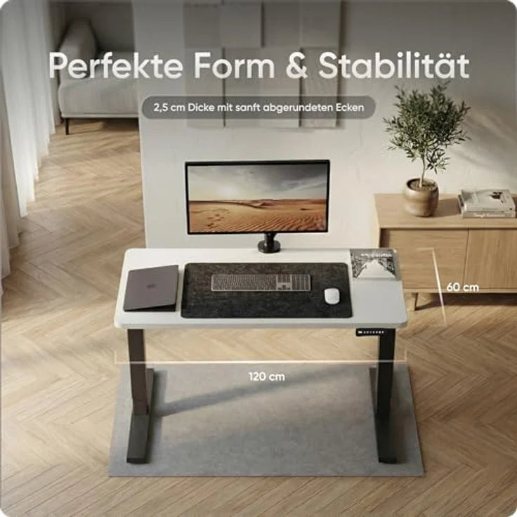 DESKSPACE Massive Tischplatte 25 mm, robust und wasserfest, melaminbeschichtet, pflegeleicht, montagefreundlich – Bild 3