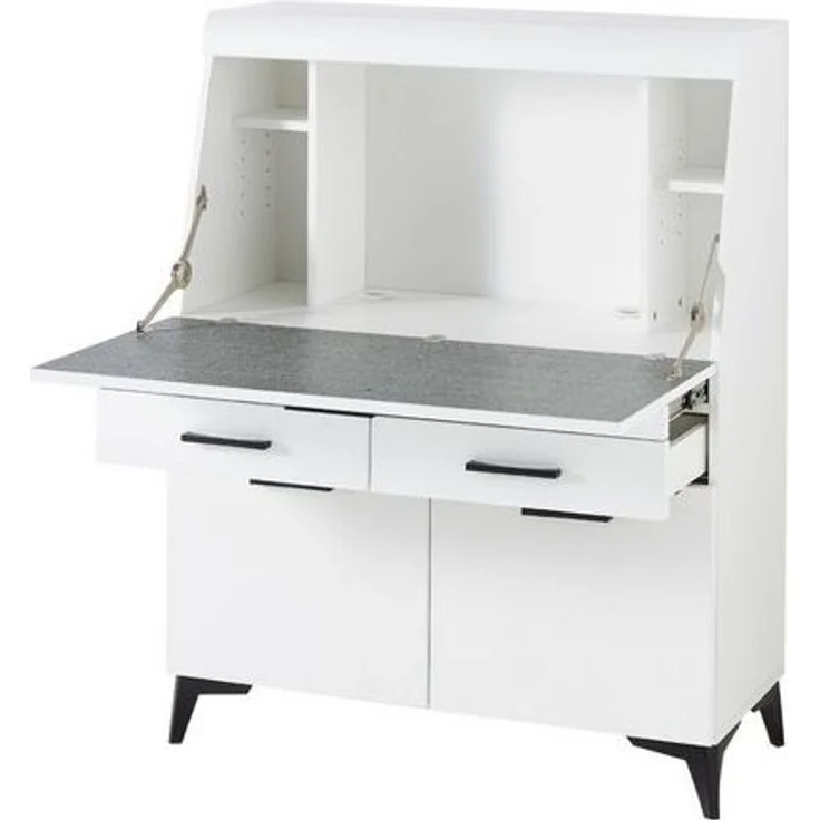 moebel-dich-auf Sekretär SANTORIN (Schreibsekretär Klappensekretär Schreibtisch Kommode, 1 St, 1 Klappe, 2 Schubkästen, 2 Türen), mit Soft-Close-Funktion – Bild 4