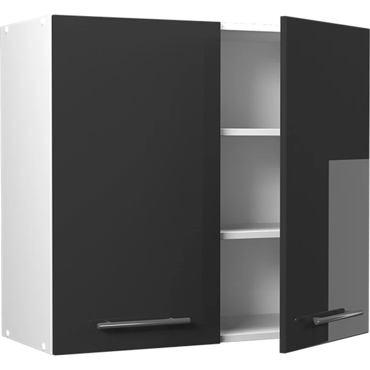 Hängeschrank Fame-Line Anthrazit Hochglanz/Weiß 80 cm Vicco – Bild 6