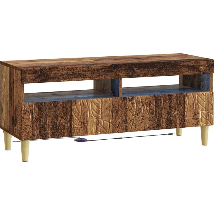 vidaXL 3-teiliges LED TV Regal DELFT Altholz Holzwerkstoff 3416768 – Bild 5