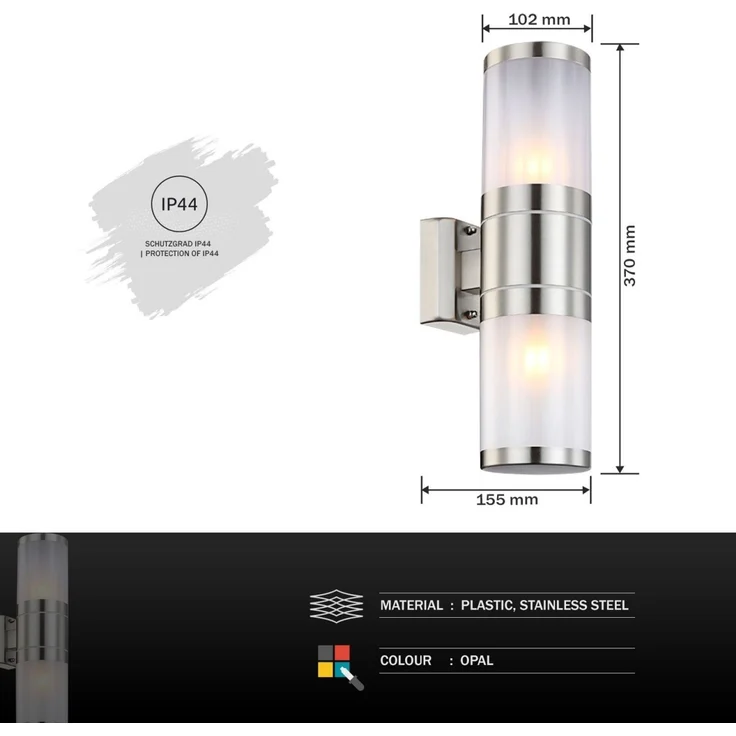 Edelstahl Wandleuchte für den Außenbereich XELOO – Bild 7