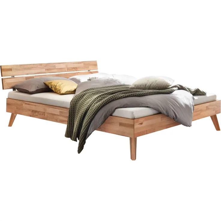 Hasena Massivholzbett Ortona Kernbuche natur, geölt 200x210 cm, Fußhöhe 20 cm – Trento