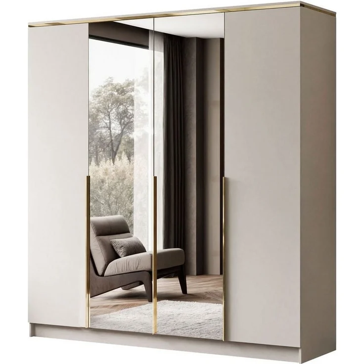 Lookway Kleiderschrank AURORA 4D KASCHMIR Shrank mit Spiegel – Bild 1