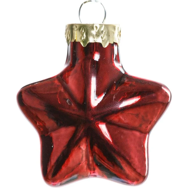 TrendLine Mini-Glas-Sterne rot 12 Stück Ø 4 cm Weihnachtsdekoration – Bild 2