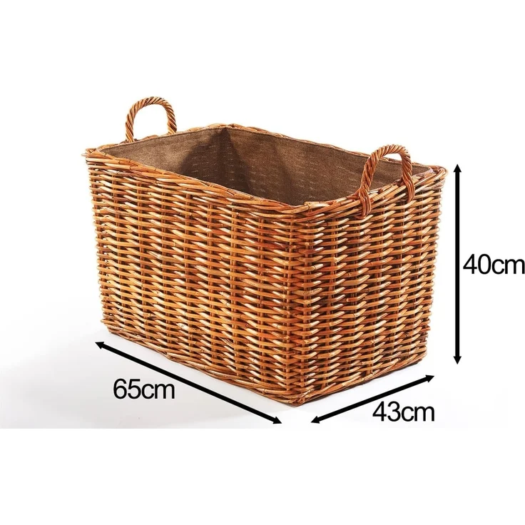 Kobolo Kaminholzkorb Holzkorb Rattan lacak mit abnehmbarem Leinenstoff – Bild 3