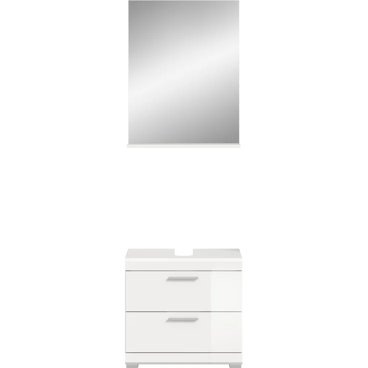 Xonox Scout Badkombination (B/H/T: 60x191x34 cm) in weiß Nachbildung und weiß Hochglanz tiefzieh – Bild 2