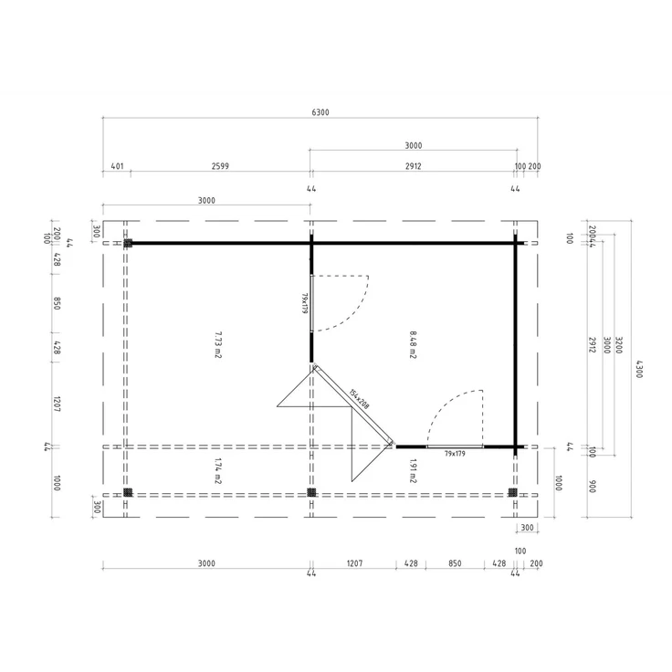 Fjordholz Gartenhaus Modell Nora 44 G Modern Natur – Bild 2