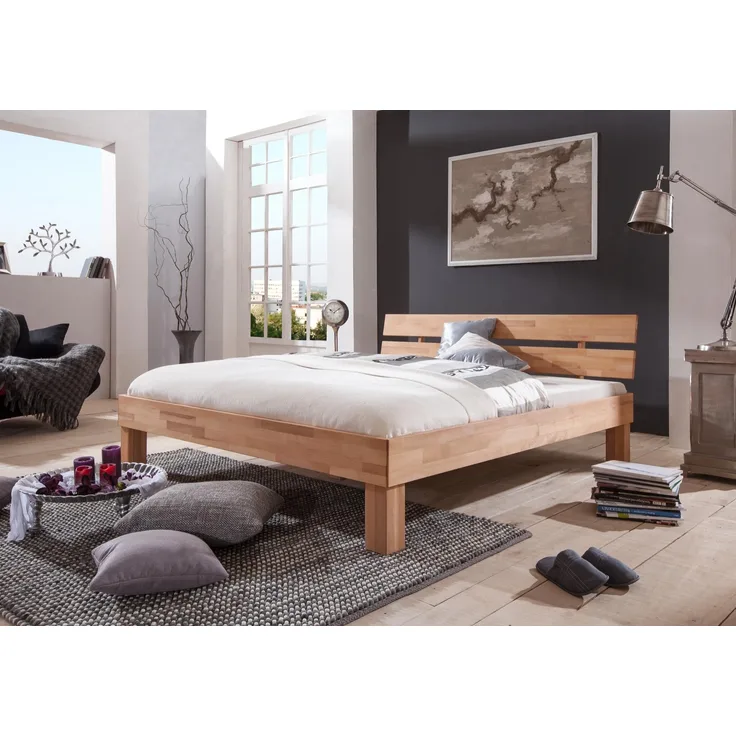 Futonbett Manuela, ohne Kopfteil, 120x200 Buche massiv geölt