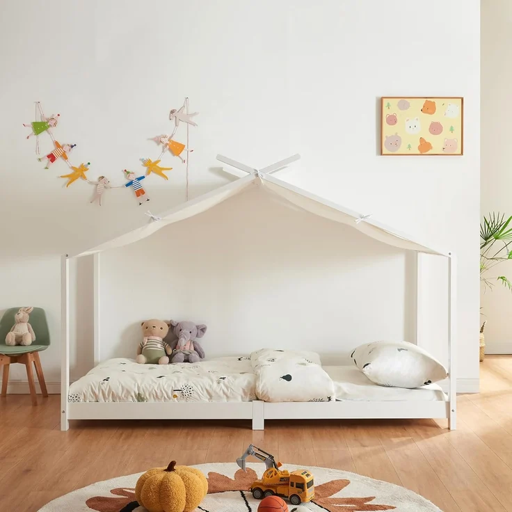 Kinderbett Brome mit Matratze 90x200 cm Weiß [en. casa] – Bild 2