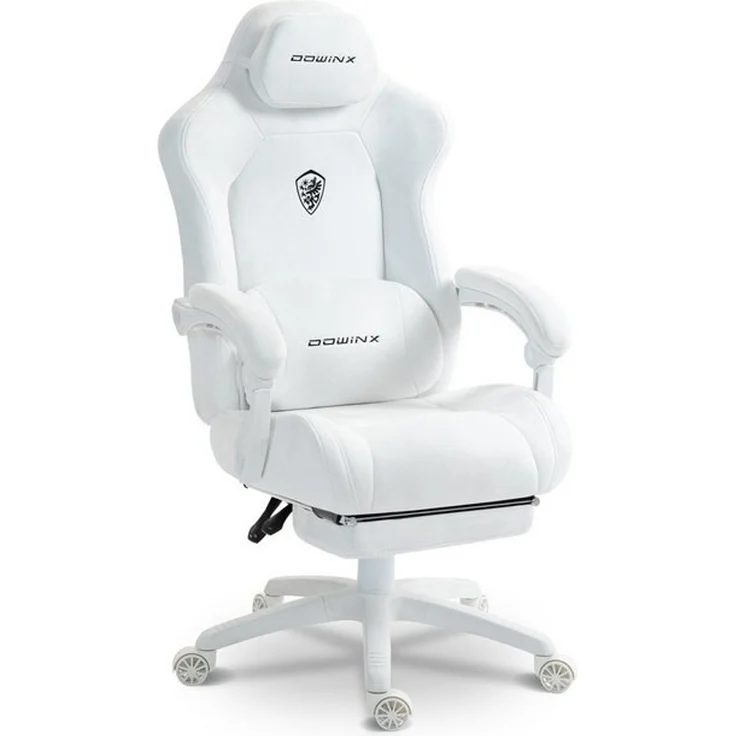 Dowinx Gaming-Stuhl Atmungsaktiver und Ergonomischer Bürostuhl aus Mikrofaser-Velours (Packung), Weiches Sitzgefühl, Verstellbarer Schreibtischstuhl mit Fußstütze – Bild 4