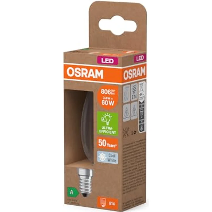 OSRAM LED-Leuchtmittel Kerze Filament E14, 3,8W, 4000K, 806lm – Bild 3