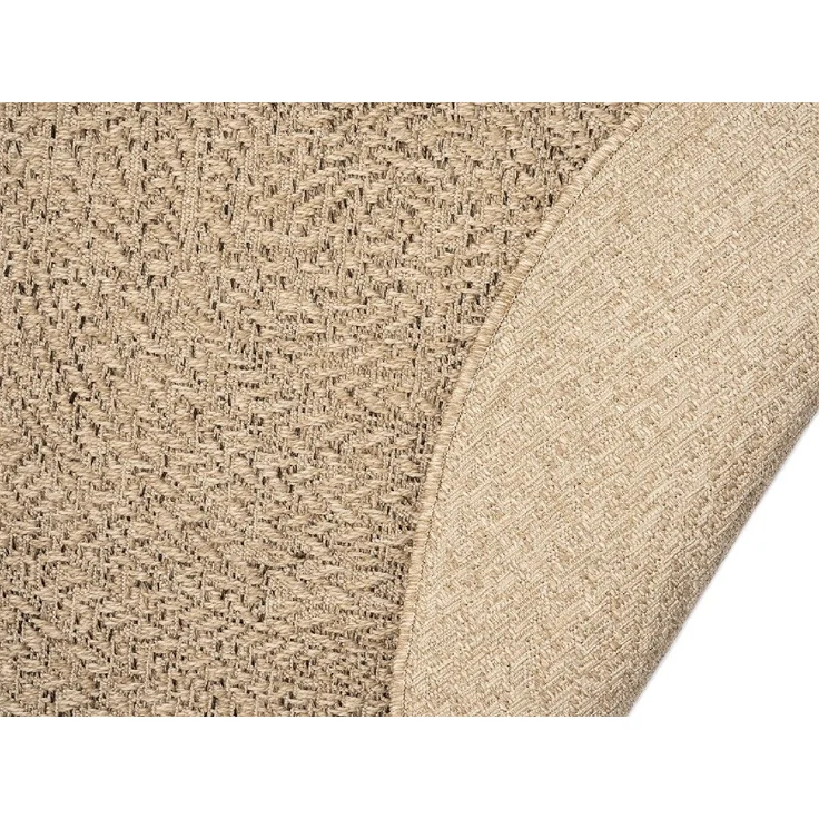 the carpet Teppich Kansas, rund, Höhe: 1 mm, moderner robuster In und Outdoor Teppich Jute Look – Bild 2