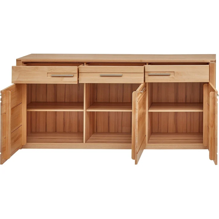 Sideboard >Nature One< 3 Türen, 3 Schübe, FSC, in Kernbuche teilmassiv - 190x86x45cm (B/H/T) – Bild 3