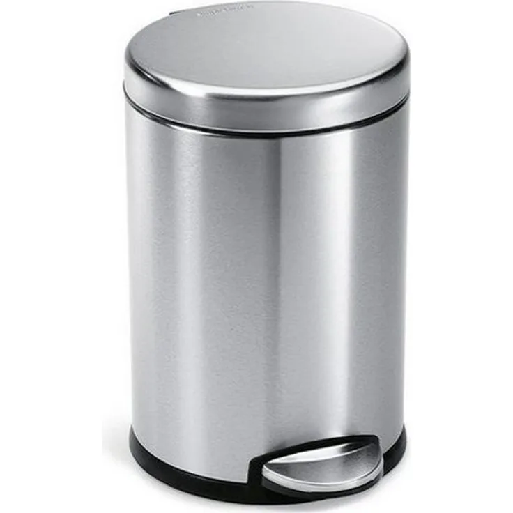 simplehuman Badaccessoire-Set Simplehuman runder Treteimer, edelstahl gebürstet