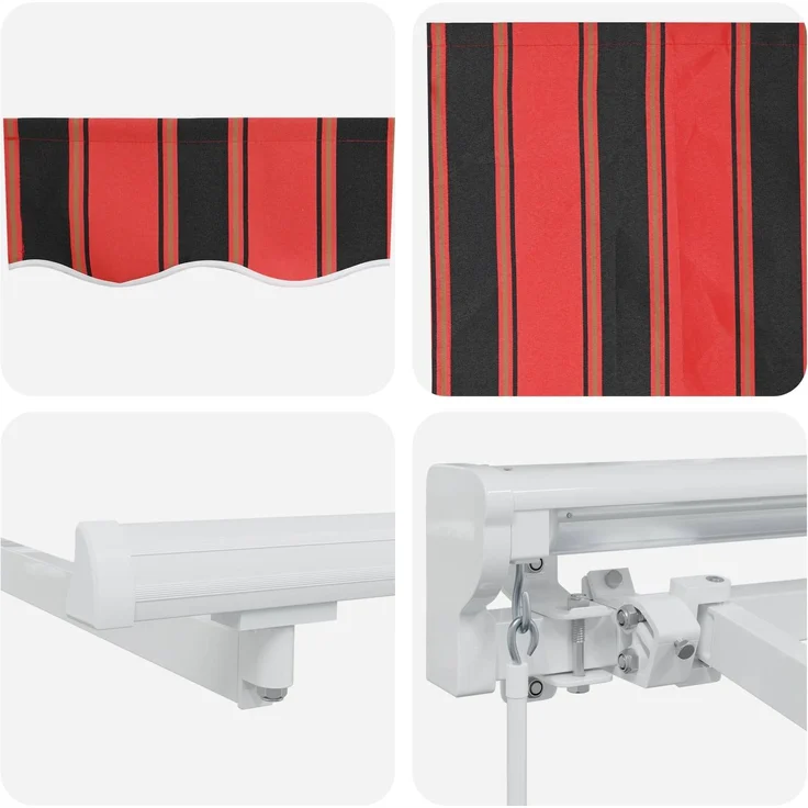 vidaXL Manuell einziehbare Markise Orange, Schwarz und Gelb 3 x 2,5 m 3420215 – Bild 7