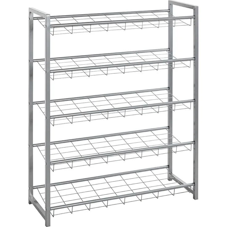 Regal Metallregal Schuhregal Schuhablage Metall silbergrau Jupp 5 Etagen