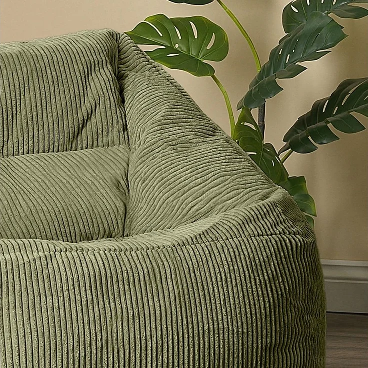 icon Sitzsack Riesen Sessel aus Cord Flauschig „Natalia" mit Hocker (Spar-Set, 1 x Sitzsack-Sessel, 1 x Fußhocker), Sitzsack XXL, Made in Germany, für Erwachsene & Kinder, für Wohnzimmer – Bild 3