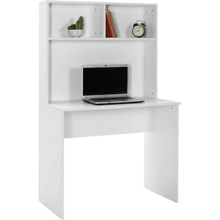 Modern Study Desk, White, 90 x 148 x 52 cm | 100% Melamine Coated Particle Board, 16 mm Thickness | Stylish & Functional for Home Office & Study – Bild 1