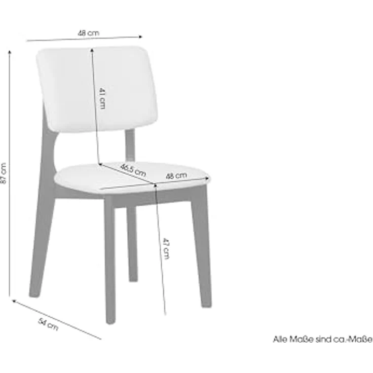 byLIVING Esszimmerstuhl 2er Set ELSA/Webstoff beige/Gestell Massivholz schwarz/B 48, H 87, T 54 cm – Bild 3