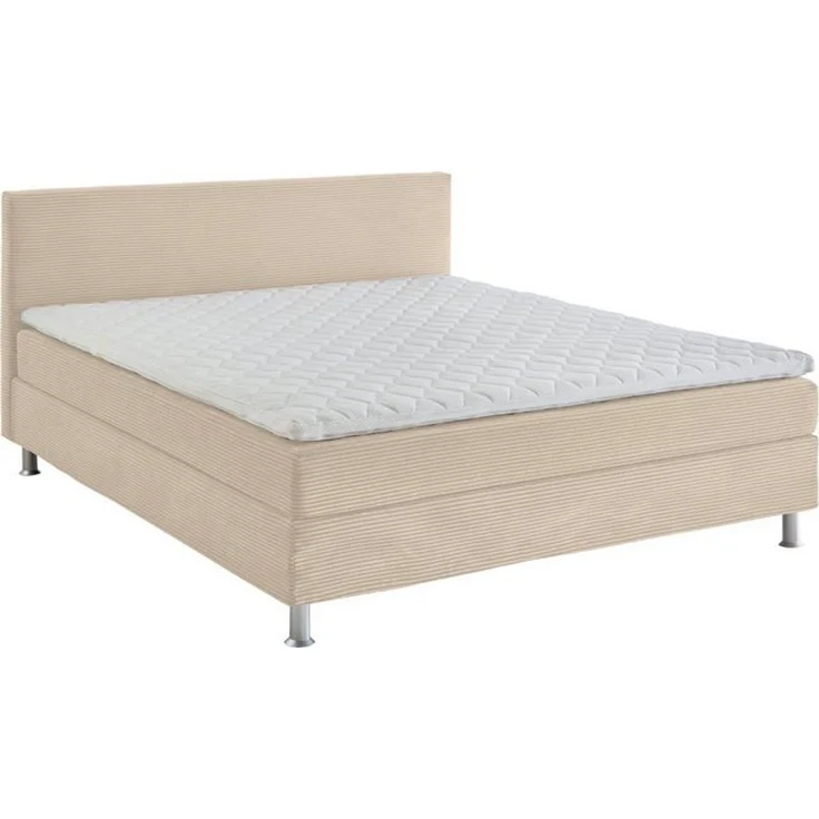 ATLANTIC home collection Boxbett inklusive Rost und Federkernmatratze, Polyester, Creme, 160x200 cm – Bild 4