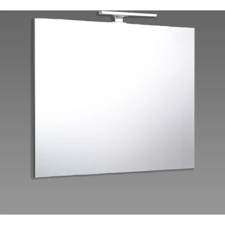 KIAMAMI VALENTINA Spiegel mit LED-Lampe, reversibel, 80x70 cm, grauer ABS-Rahmen und verchromte Lampe – Bild 3