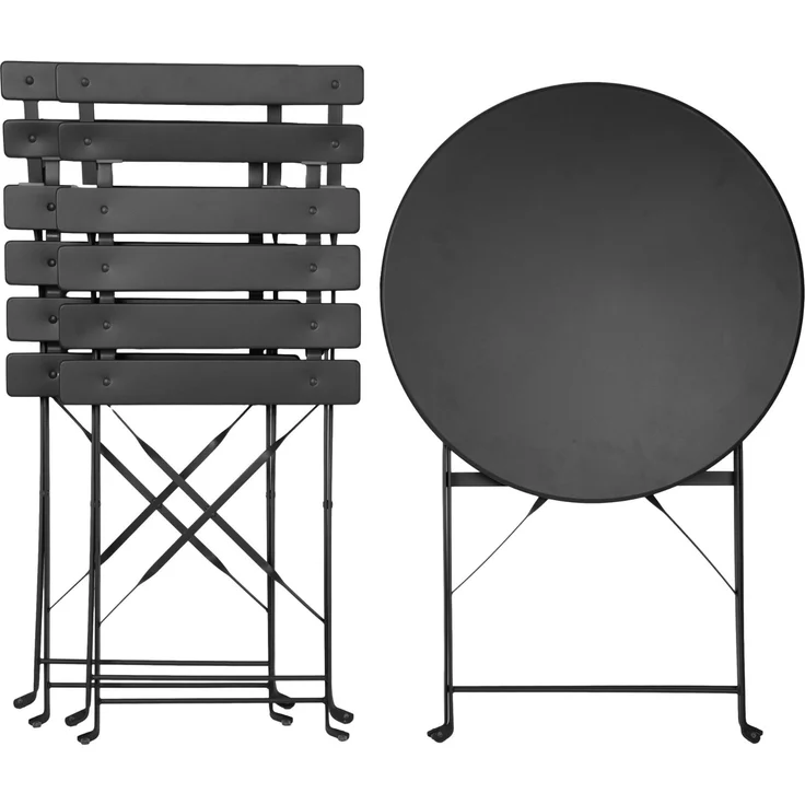 Albatros Bistroset 3-teilig Schwarz – Bistrotisch mit 2 Stühlen – klappbare Stühle und Tisch aus robustem Metall – optimal als Balkonmöbel Set oder Gartenmöbel in modernem Design – Bild 12