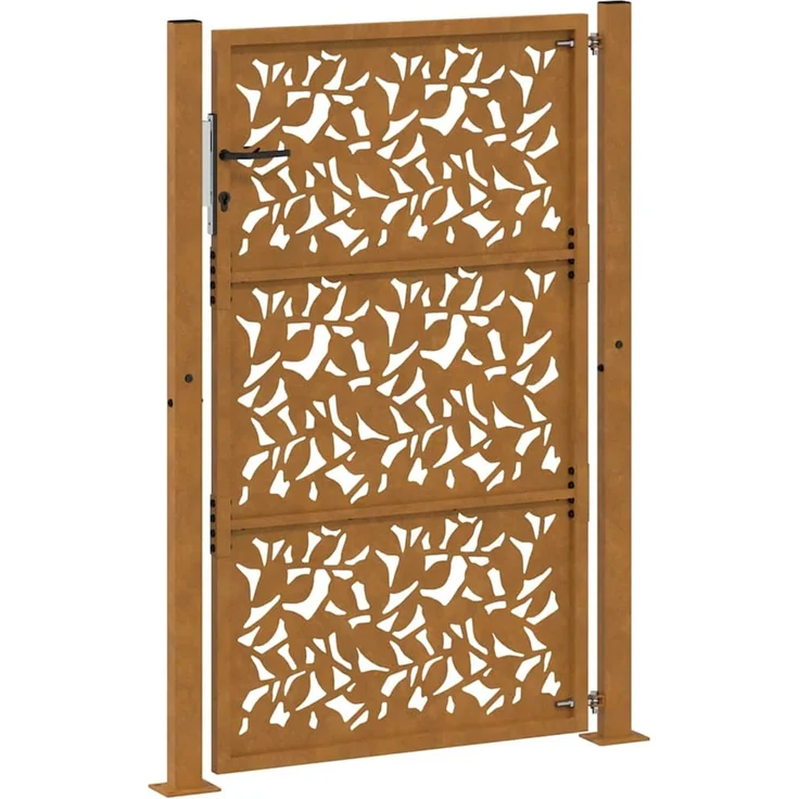 vidaXL Gartentor 100x150 cm Wetterfester Stahl Blattdesign 4100966 – Bild 7