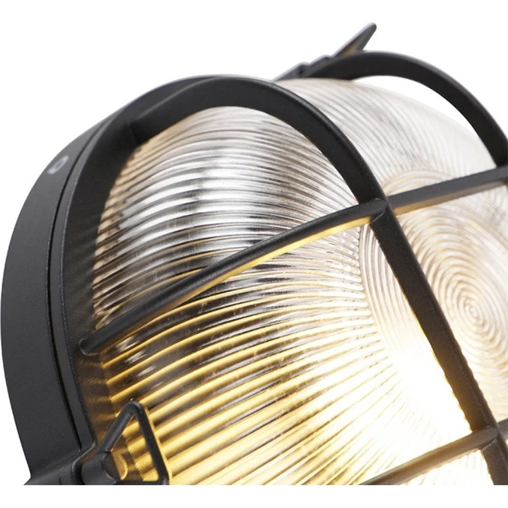 Qazqa Außen-Wandleuchte Nautica, ohne Leuchtmittel, E27, Schwarz, Industrie, Aluminium, 1-flammig – Bild 3